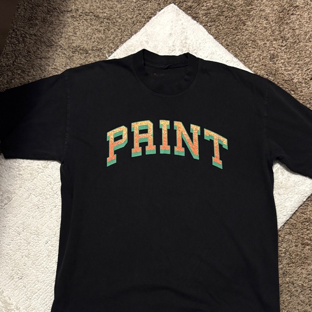 Black T-Shirt with Colorful Print